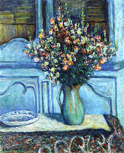 Snapdragons, Interior Giverny by Blanche Hoschede-Monet,A3(16x12")Poster