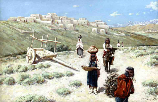 Near Laguna Pueblo, vintage artwork by John Hauser, 12x8" (A4) Poster