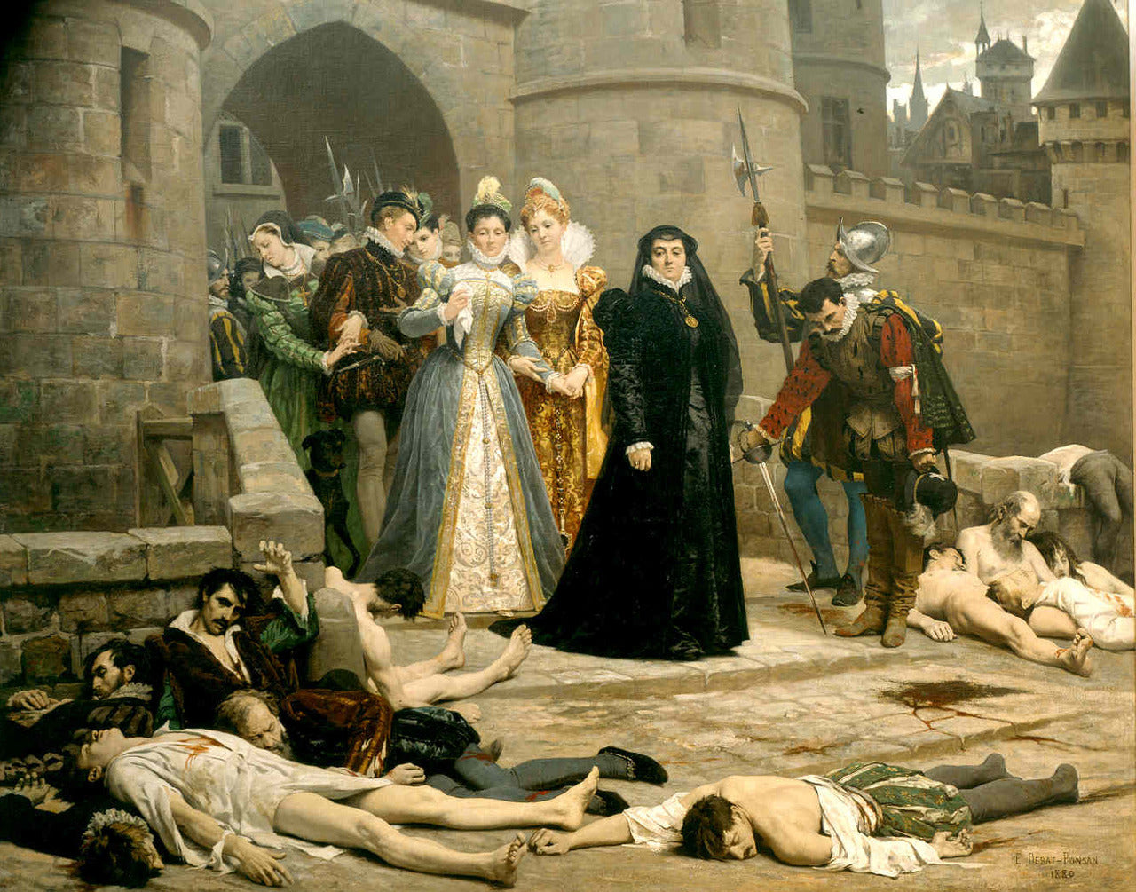 Un matin devant la porte du Louvre, vintage artwork by Edouard Bernard Debat-Ponsan, 12x8" (A4) Poster