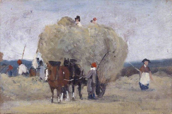 Harvest Wagon (sketch), vintage artwork by Frederick Waters Watts, A3 (16x12