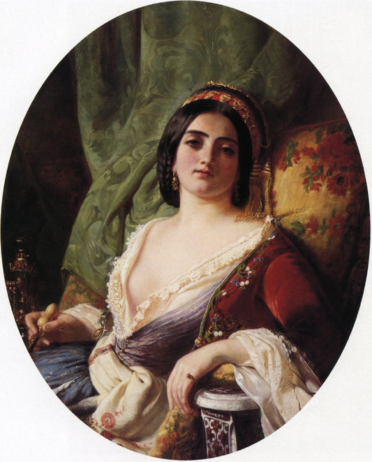 A Young Woman from Smyrna, vintage artwork by Charles Edouard Boutibonne, A3 (16x12") Poster Print