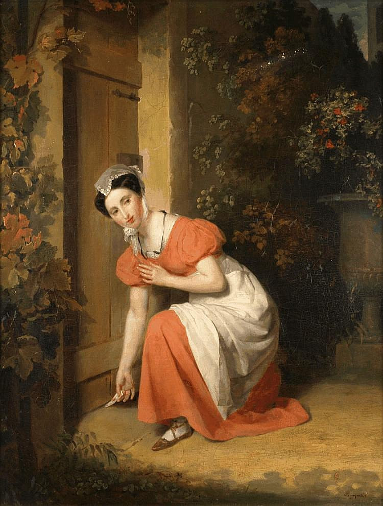 Le Billet-Doux, vintage artwork by Jean Augustin Franquelin, A3 (16x12") Poster Print