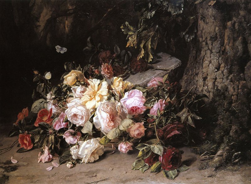 July Roses, vintage artwork by Adriana Johanna Haanen, A3 (16x12") Poster Print