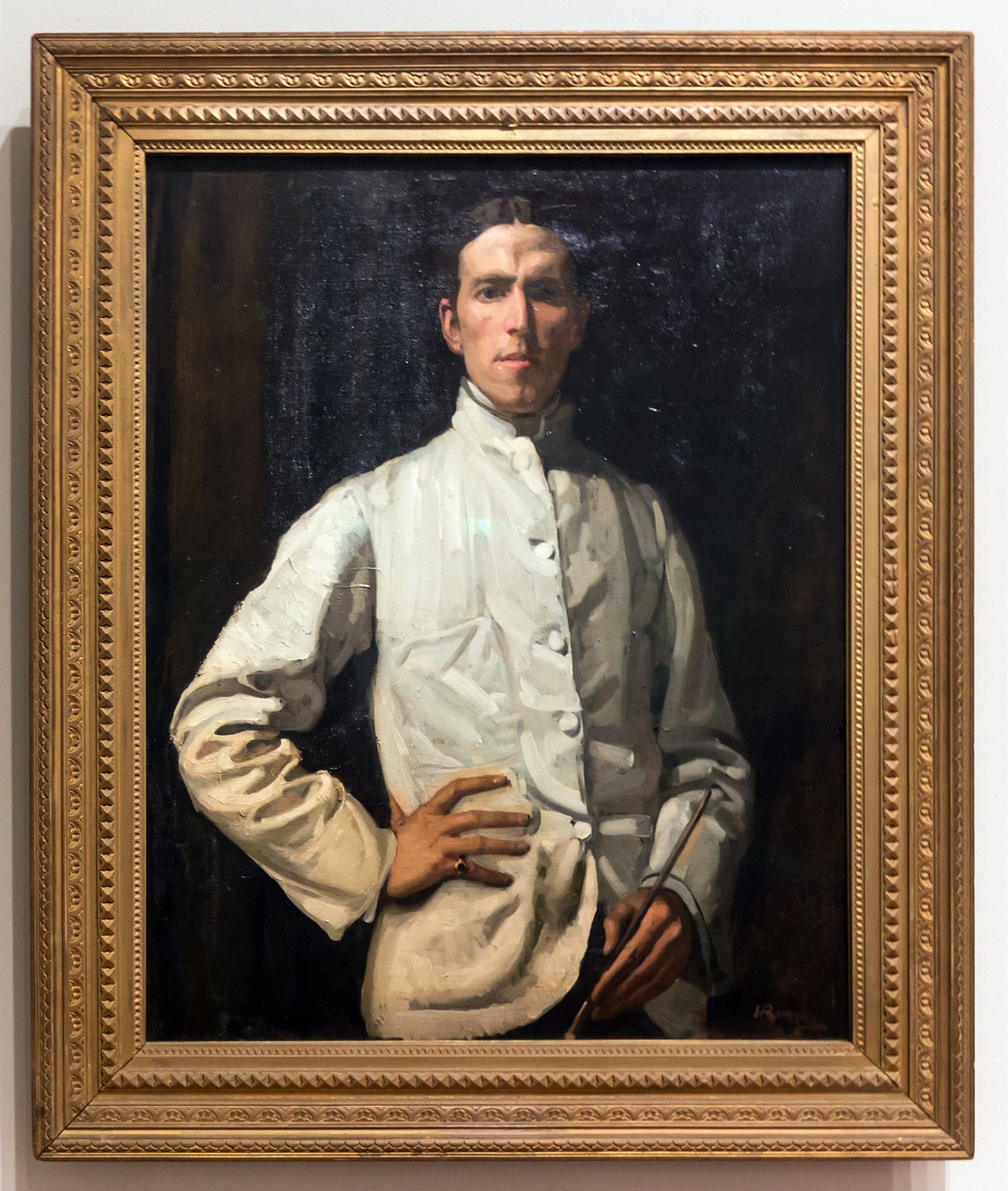 Self-Portrait in a White Coat by Hugh Ramsay,16x12(A3) Poster