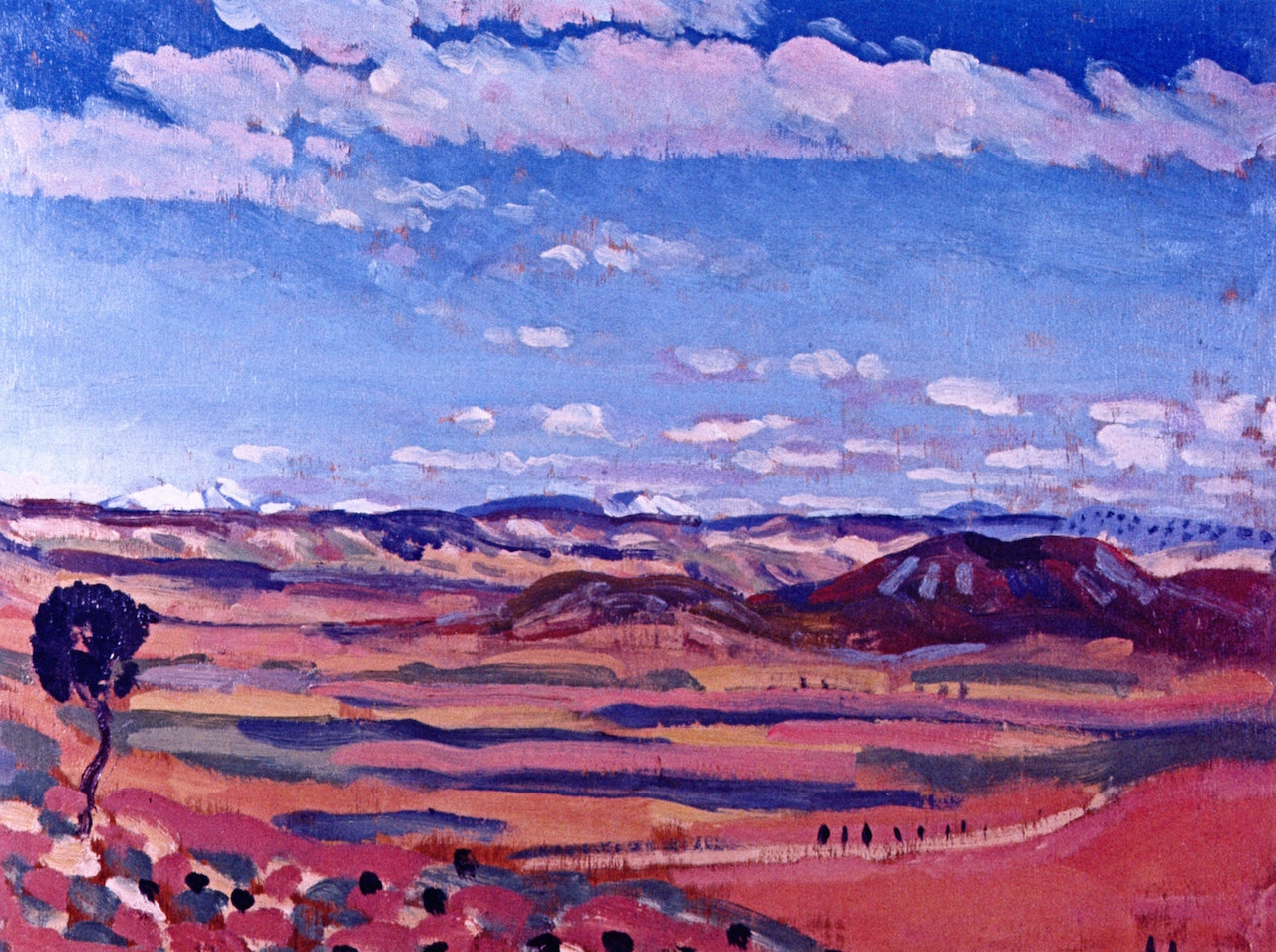 Landscape, Southern France, vintage artwork by James Dickson Innes, 12x8" (A4) Poster