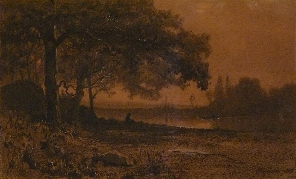 Crepuscular landscape, vintage artwork by Jacques Barthelemy Appian, A3 (16x12") Poster Print