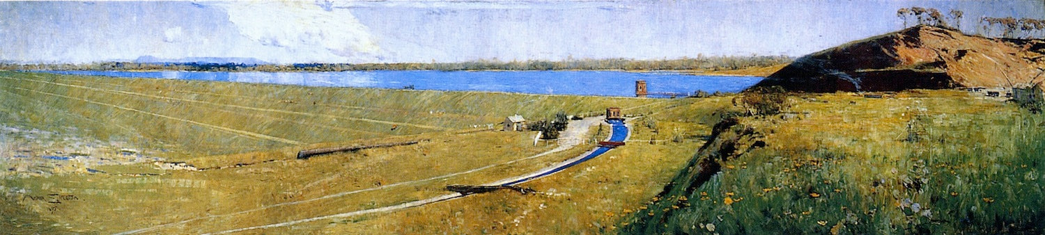 Prospect Reservoir, vintage artwork by Sir Arthur Streeton, 12x8" (A4) Poster