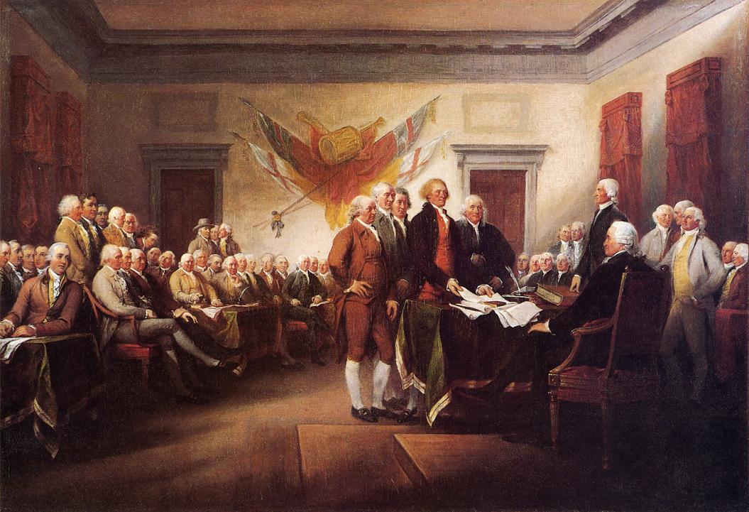 The Declaration of Independence, July 4, 1776, vintage artwork by John Trumbull, 12x8" (A4) Poster