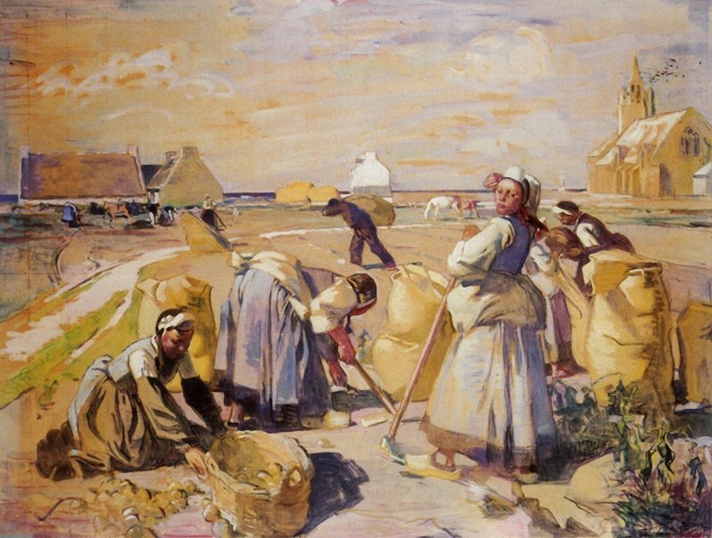Potato Harvest by Lucien Simon,A3(16x12")Poster