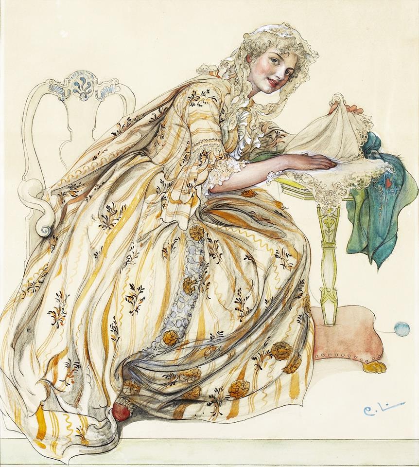 Christmas Secret, vintage artwork by Carl Larsson, 12x8" (A4) Poster