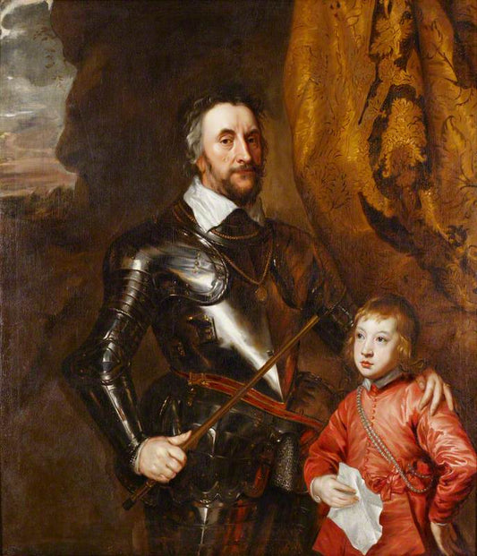 Thomas Howard, 2nd Earl of Arundel and Surrey (1585–1646), vintage artwork by Attributed to Henry Stone, 12x8" (A4) Poster