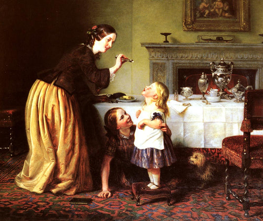 Breakfast Time - Morning Games, vintage artwork by Charles West Cope, A3 (16x12") Poster Print