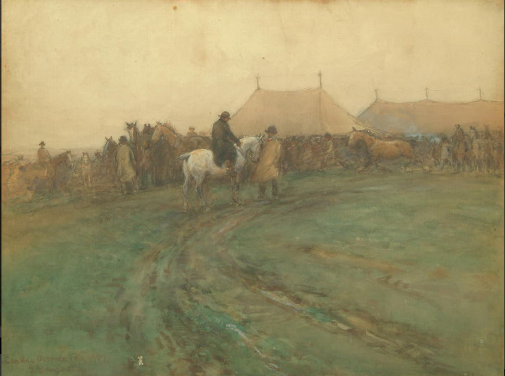 Cow Hill, October Fair by John Atkinson II,A3(16x12")Poster