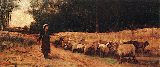 The Shepherdess, vintage artwork by George Fuller, A3 (16x12") Poster Print