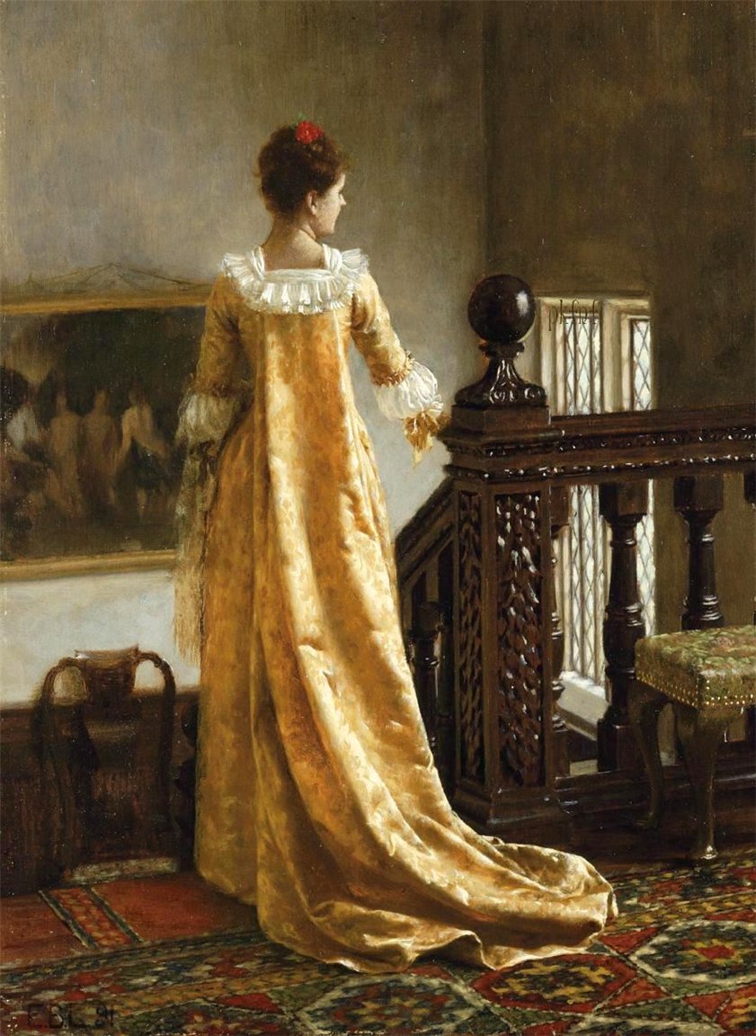 The Golden Train, vintage artwork by Edmund Blair Leighton, 12x8" (A4) Poster