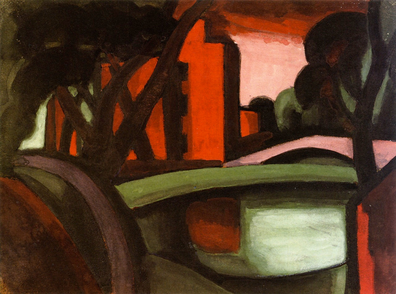 Port at James Street, Bloomfield, vintage artwork by Oscar Bluemner, 12x8" (A4) Poster