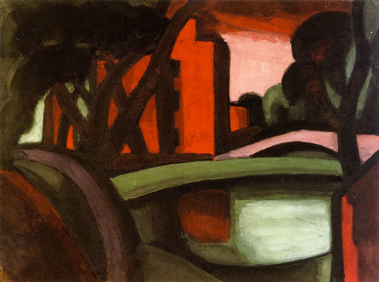 Port at James Street, Bloomfield, vintage artwork by Oscar Bluemner, 12x8" (A4) Poster