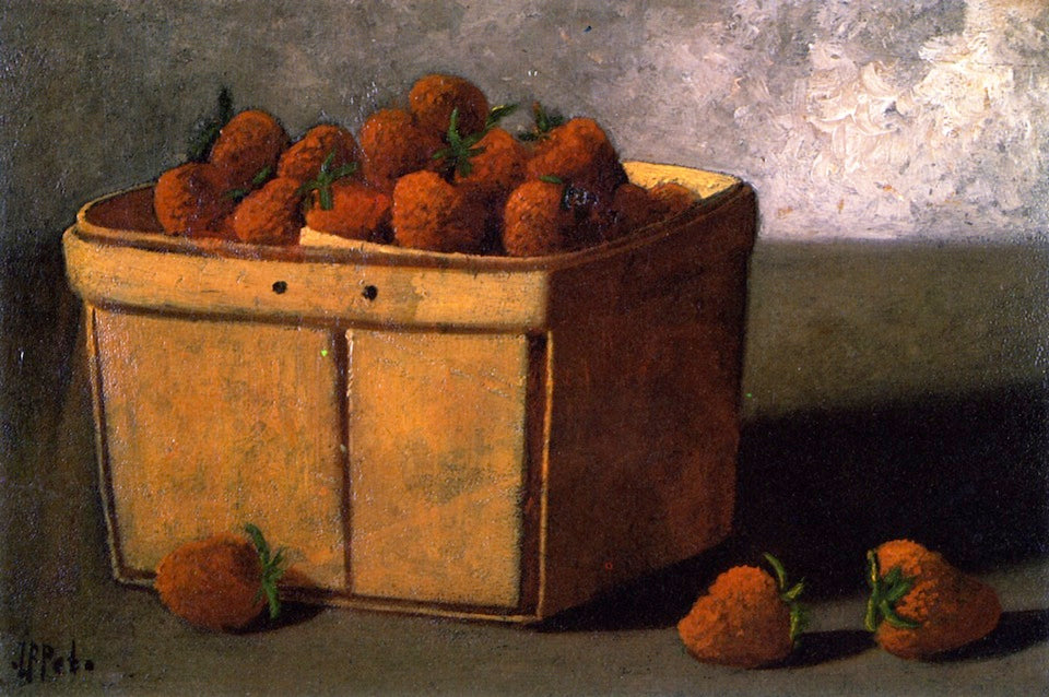 Basket of Strawberries by John Frederick Peto,A3(16x12")Poster