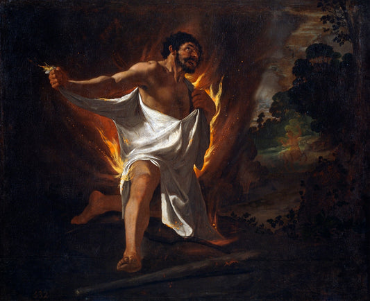 Death of Hercules, Scorched by  the Centaur Nessus Tunic, vintage artwork by Francisco de Zurbarán, 12x8" (A4) Poster