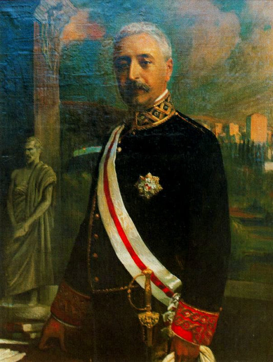 Portrait of a Niceto Alcalá-Zamora, vintage artwork by Adolfo Lozano Sidro, 12x8" (A4) Poster