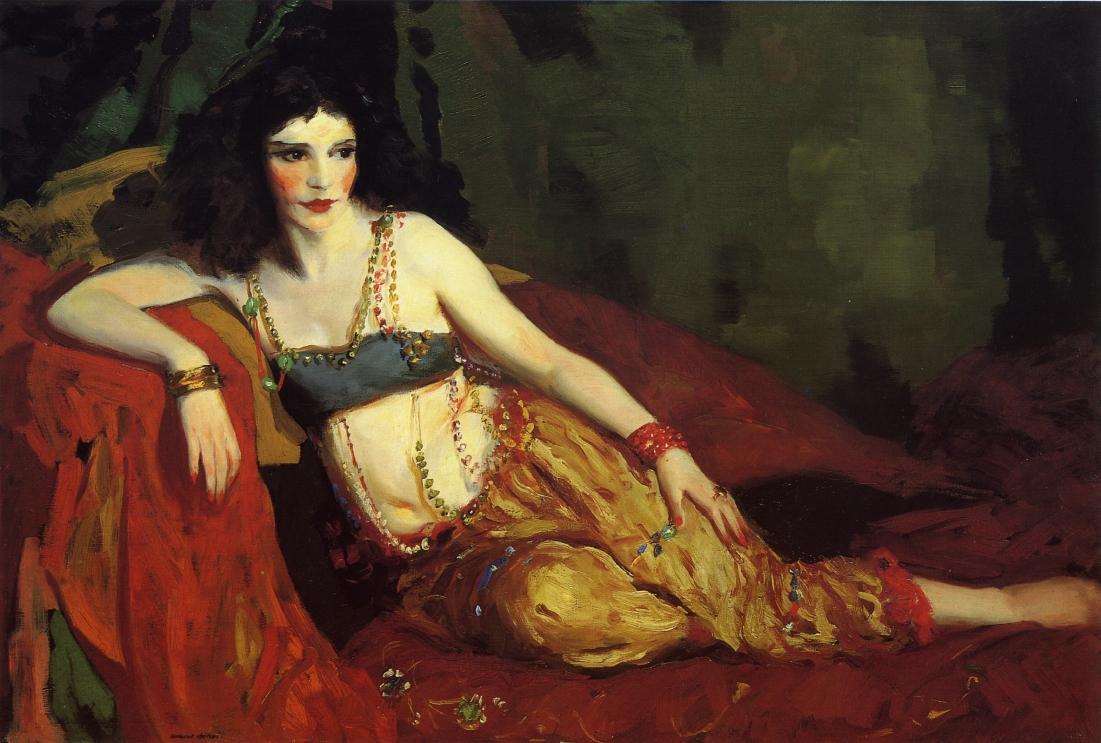 Dancer of Delhi (Betalo Rubino), vintage artwork by Robert Henri, 12x8" (A4) Poster
