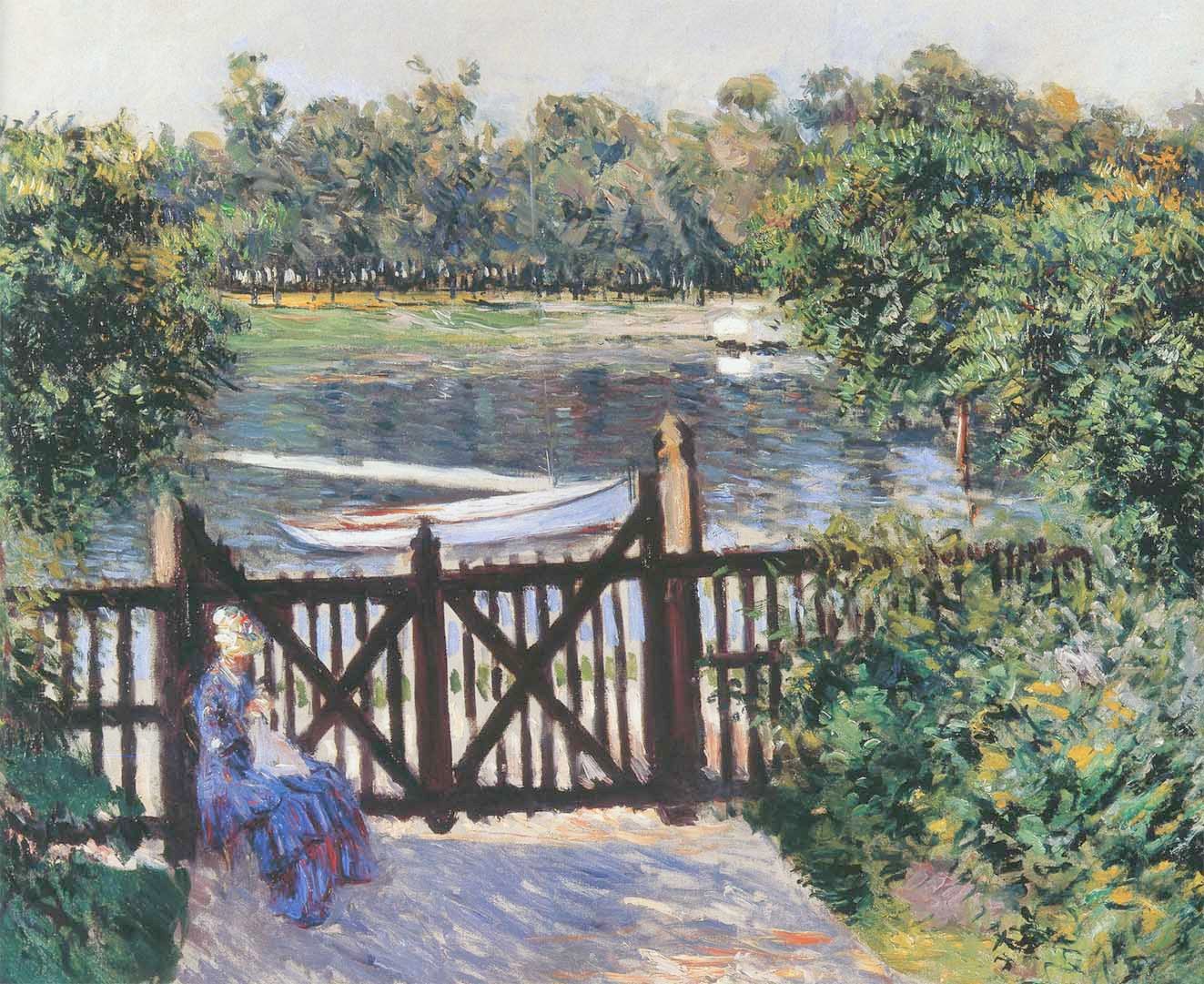 Entrance to the Garden at Petit Gennevilliers, vintage artwork by Gustave Caillebotte, 12x8" (A4) Poster