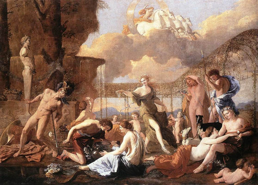 The Empire of Flora, vintage artwork by Nicolas Poussin, 12x8" (A4) Poster