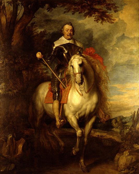 Equestrian Portrait of Don Francisco de Moncada (1586 - 1635), vintage artwork by Anthony van Dyck, 12x8" (A4) Poster