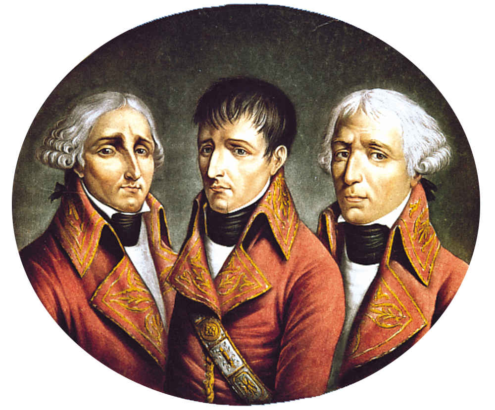 The Three French Consuls, vintage artwork by Henri-Nicolas van Gorp, 12x8" (A4) Poster