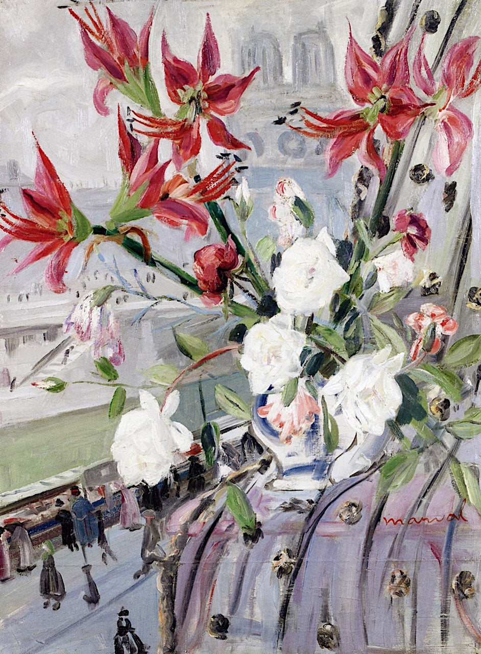Flowers in front of Notre-Dame by Jacqueline Marval,A3(16x12")Poster