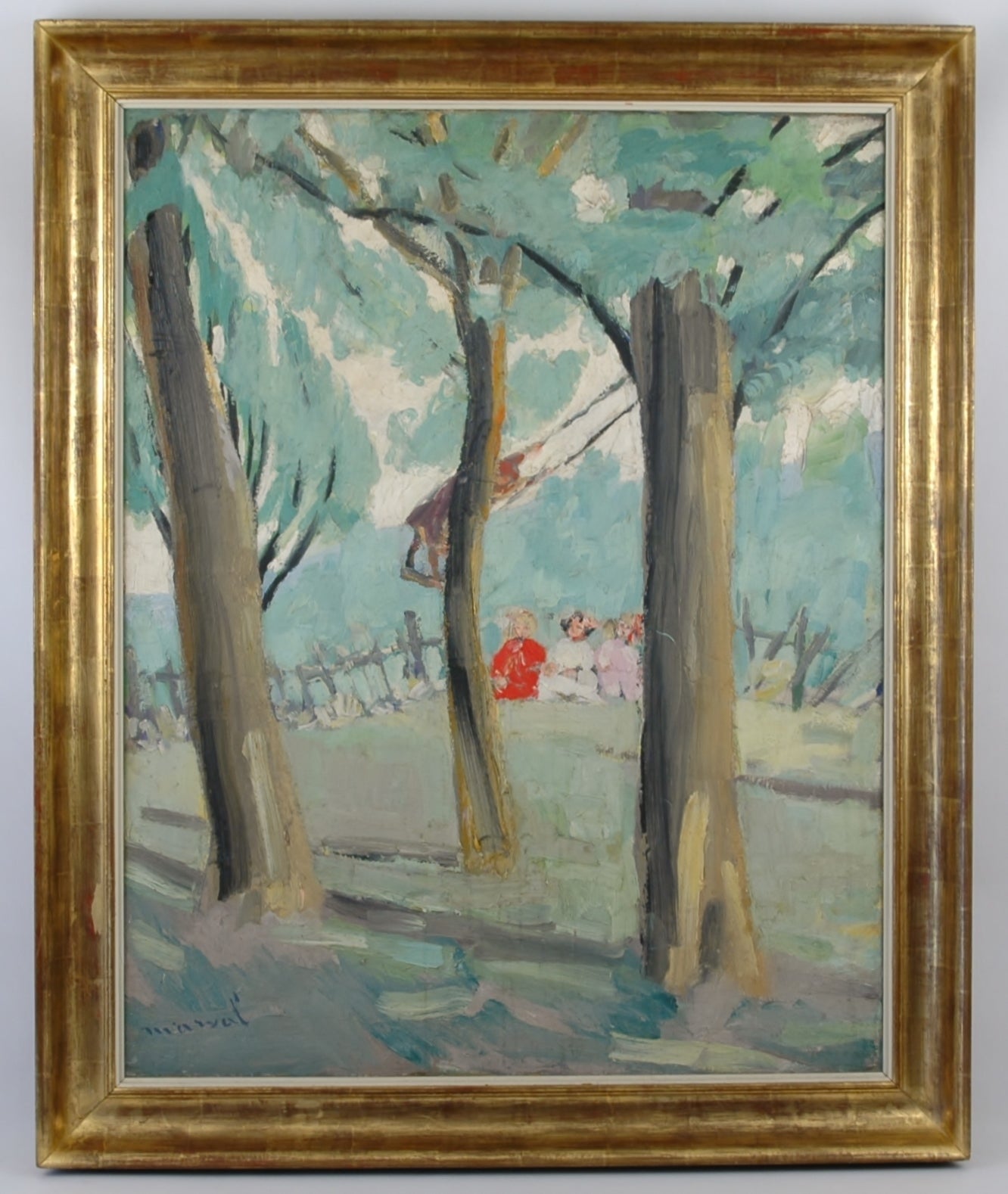La Balancoire, vintage artwork by Jacqueline Marval, 12x8" (A4) Poster
