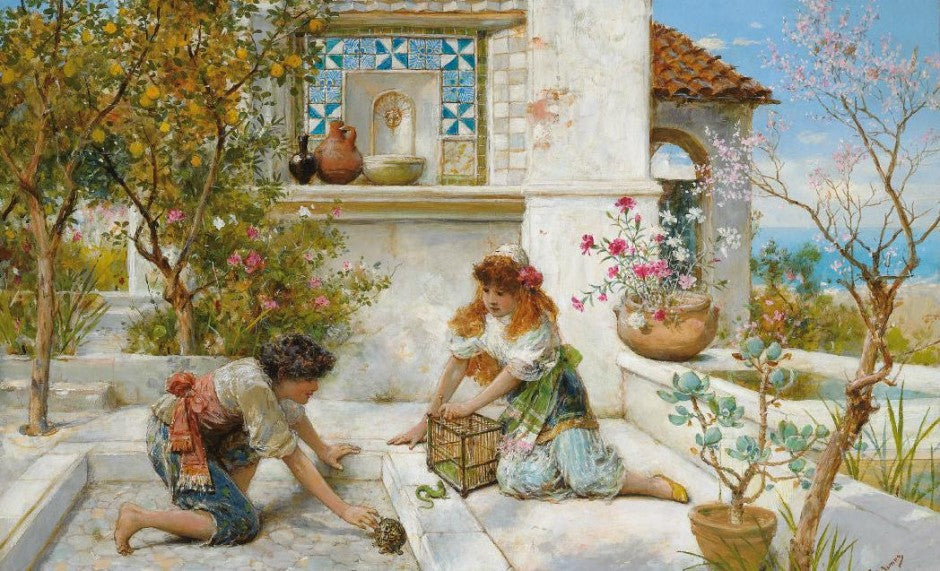 Playtime, vintage artwork by William Stephen Coleman, 12x8" (A4) Poster