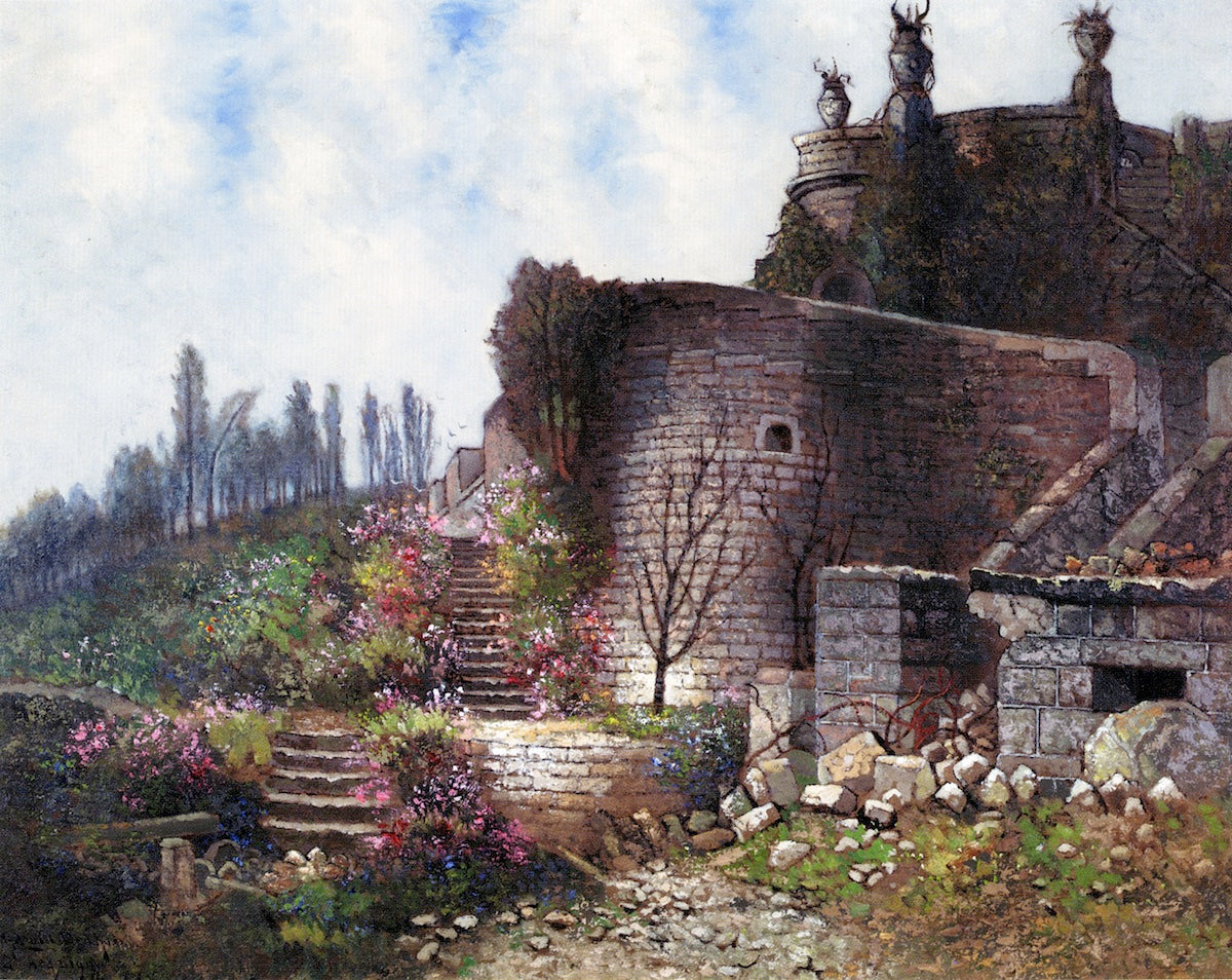 Revival, The Terrace, Hopkins Institute of Art, vintage artwork by Edwin Deakin, 12x8" (A4) Poster