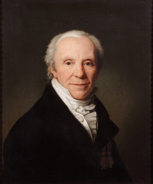 Portrait of Christian Frederik Hansen, vintage artwork by Friedrich Carl Groger, 12x8" (A4) Poster