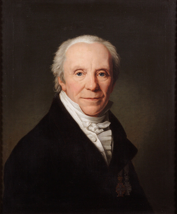 Portrait of Christian Frederik Hansen, vintage artwork by Friedrich Carl Groger, 12x8