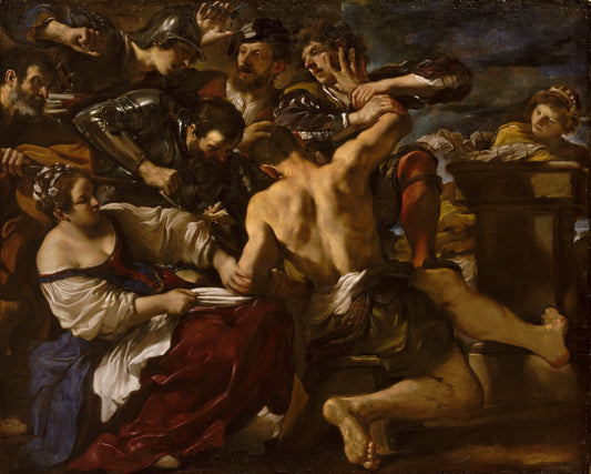 Samson Captured by  the Philistines, vintage artwork by Guercino, 12x8" (A4) Poster