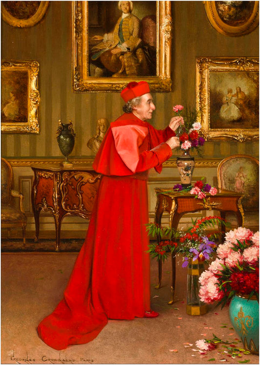 The Finishing Touches, vintage artwork by Georges Croegaert, 12x8" (A4) Poster