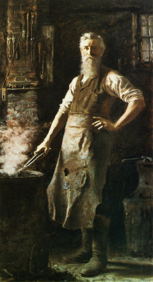 The Village Blacksmith, vintage artwork by Thomas Hovenden, 12x8" (A4) Poster