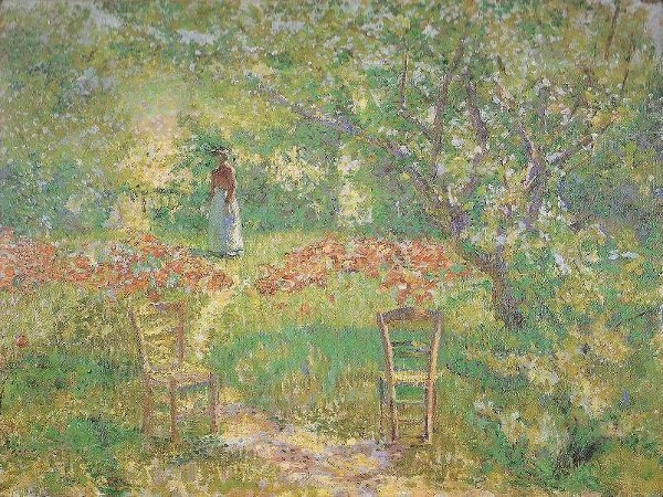Giverny Garden, vintage artwork by Philip Leslie Hale, 12x8" (A4) Poster