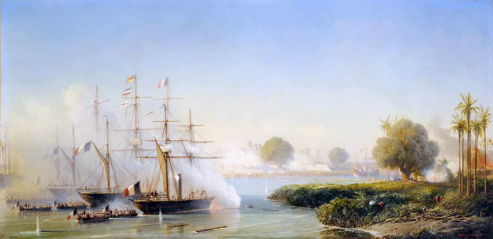 Taking of the Citadel at Saigon, February 17, 1859, vintage artwork by Antoine Leon Morel-Fatio, A3 (16x12") Poster Print