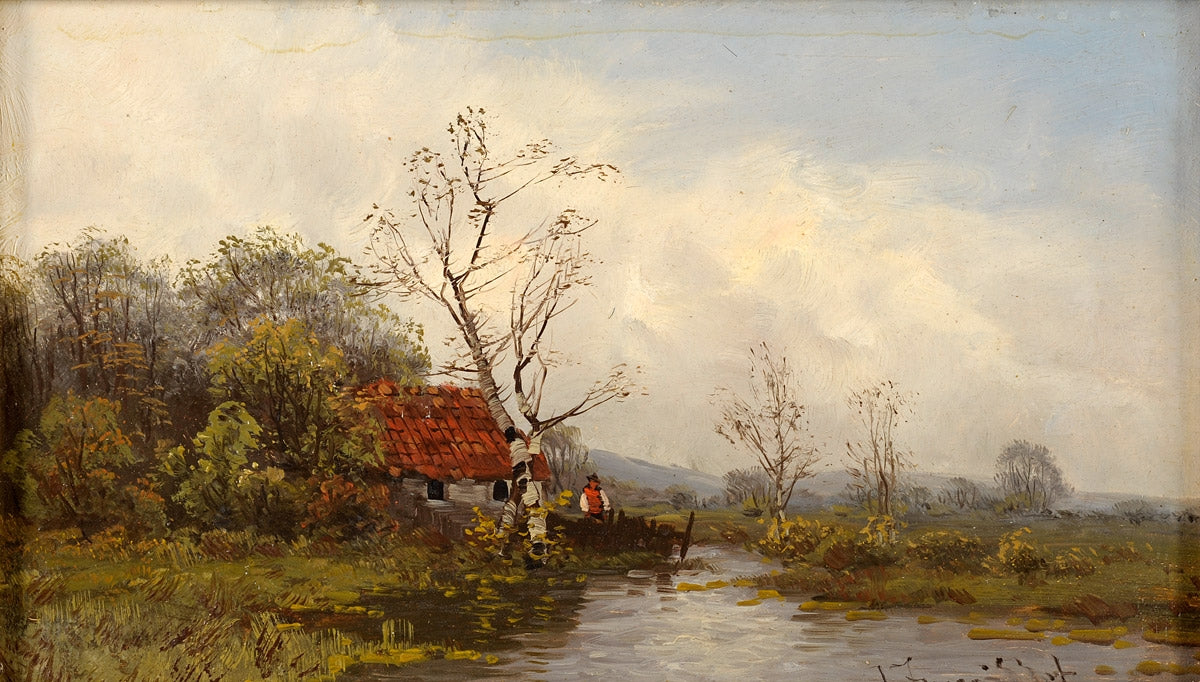 Summer Landscape with River by Johann Jungblut,A3(16x12")Poster
