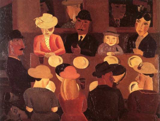 The Mussel Eaters, vintage artwork by Gustave de Smet, 12x8" (A4) Poster