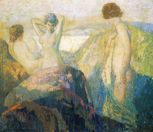 Daughters of the Gods, vintage artwork by Sigurd Skou, 12x8" (A4) Poster
