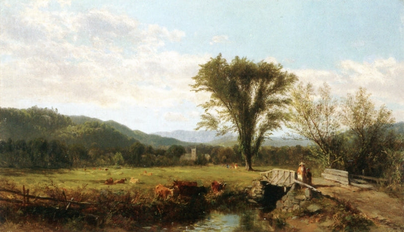 Sunday Afternoon, Berkshire County, Mass., vintage artwork by James McDougal Hart, 12x8" (A4) Poster