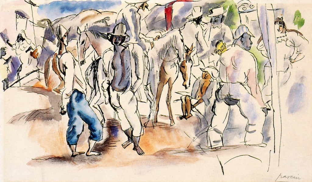 Figures and Horses by Jules Pascin,16x12(A3) Poster