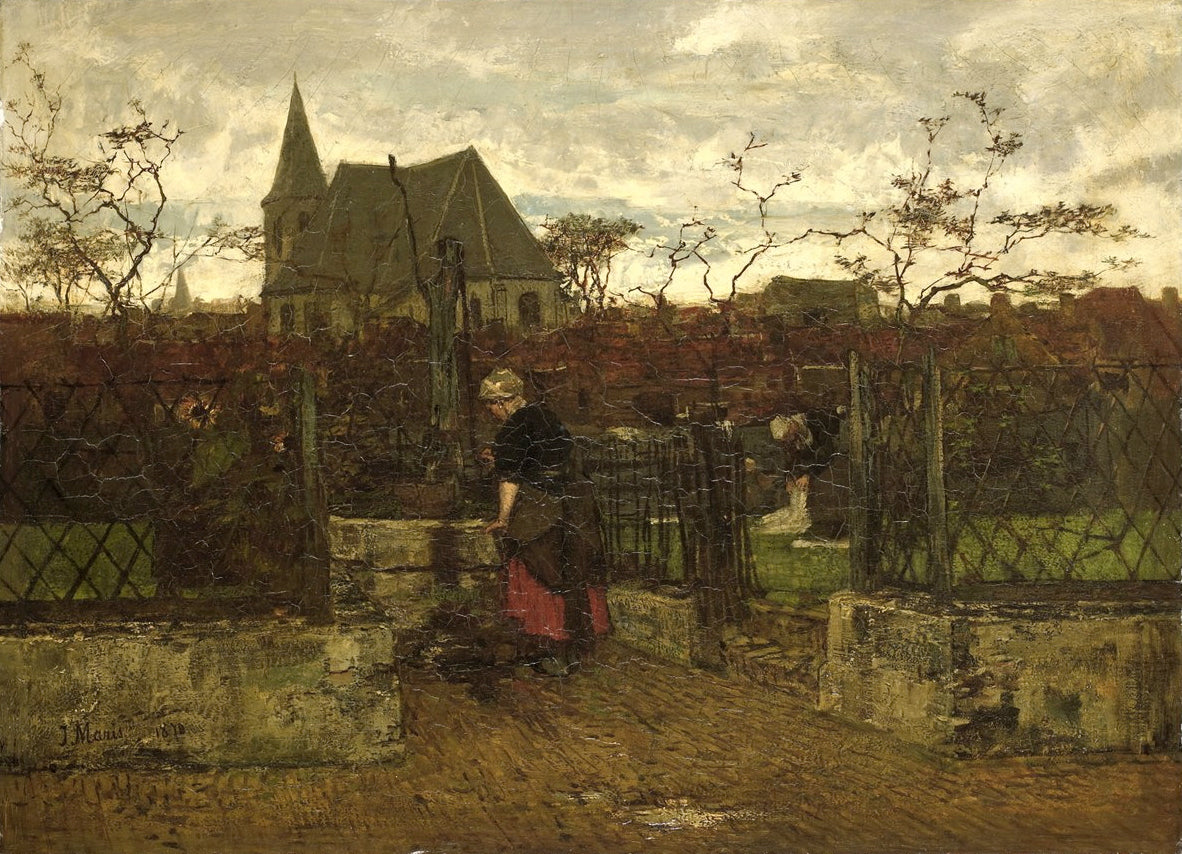 Een bleekveld, vintage artwork by Jacob Maris, 12x8" (A4) Poster