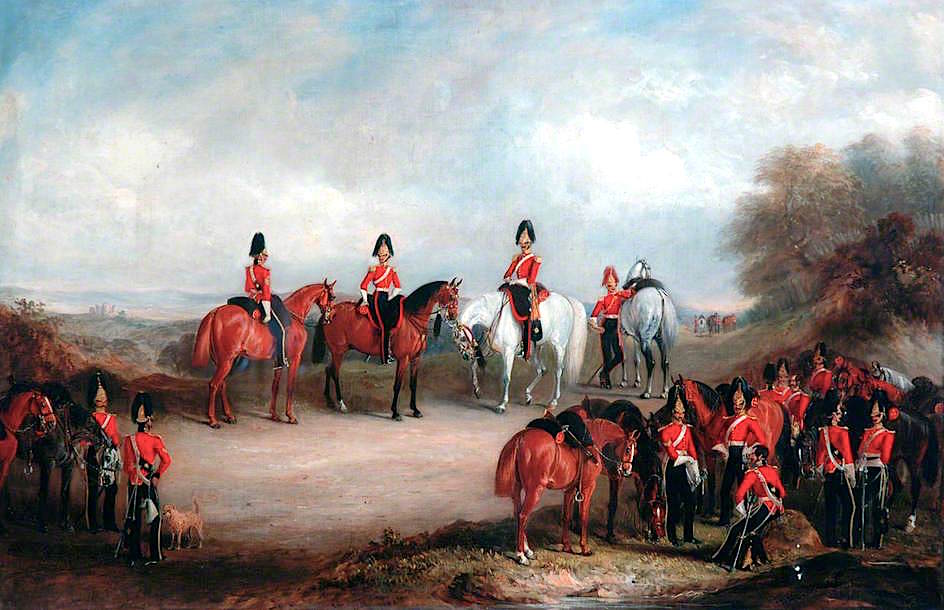 The 4th Royal Irish Dragoon Guards, vintage artwork by John Ferneley, Jr, A3 (16x12") Poster Print