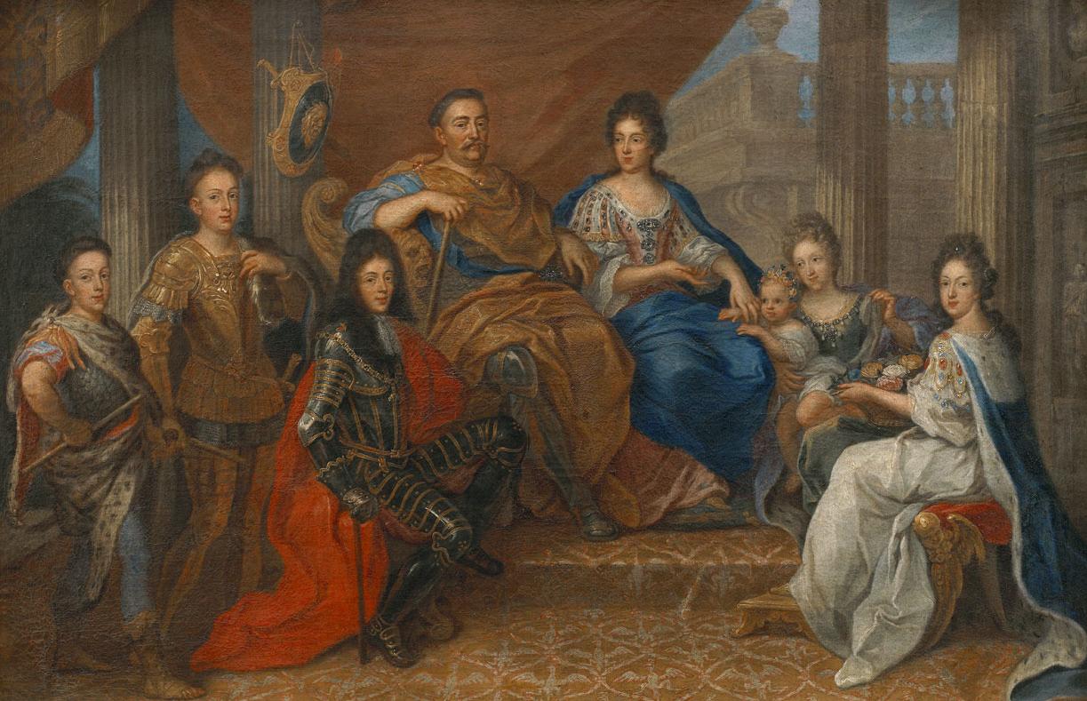 John III Sobieski with his family, vintage artwork by Henri Gascar, 12x8" (A4) Poster