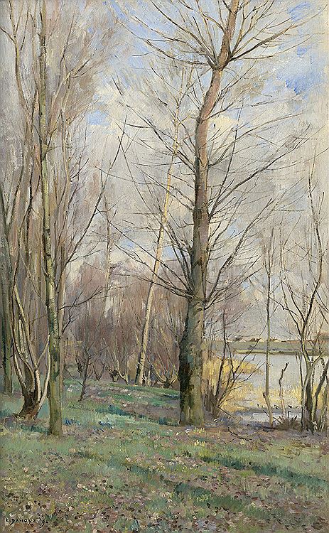 Spring at Fontainebleau, vintage artwork by Pierre-Emmanuel Damoye, 12x8" (A4) Poster