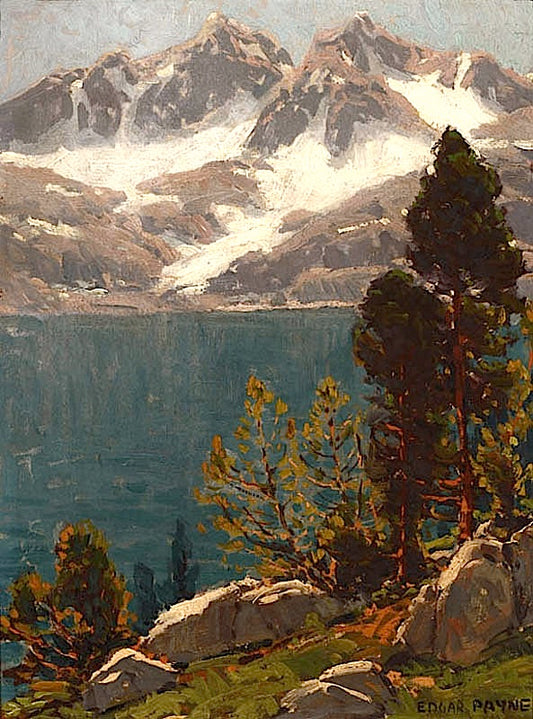 Azure Lake, vintage artwork by Edgar Alwyn Payne, 12x8" (A4) Poster